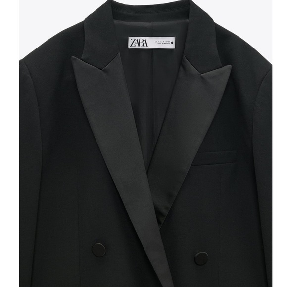 NEW! Zara Tonal Lapel Double Breasted Blazer - Picture 2 of 12